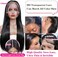 Subella 13x4 HD Straight Lace Frontal Wig Pre Plucked Hairline with Baby Hair Glueless 180% Density Transparent Lace Front Human Hair Wigs for Black Women Natural Black Color (30inch