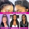 Subella 13x4 HD Straight Lace Frontal Wig Pre Plucked Hairline with Baby Hair Glueless 180% Density Transparent Lace Front Human Hair Wigs for Black Women Natural Black Color (30inch