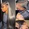 Subella 13x4 HD Straight Lace Frontal Wig Pre Plucked Hairline with Baby Hair Glueless 180% Density Transparent Lace Front Human Hair Wigs for Black Women Natural Black Color (30inch