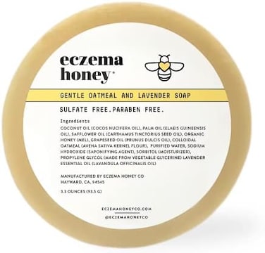 ECZEMA HONEY Gentle Oatmeal and Lavender Soap - Natural Eczema Body Wash - Daily Gentle Soap for Dry, Itchy, Sensitive,Irritable Skin (3.3 Oz