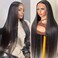 DULOVE Lace Front Wigs Human Hair 13x4 Straight HD Transparent Lace Front Wigs for Black Women Human Hair Pre Plucked with Baby Hair 180 Density Glueless Natural Color 24inch