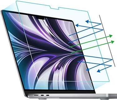واقي شاشة غير لامع مضاد للضوء الأزرق من F FORITO، عبوة من قطعتين، متوافق مع MacBook Air مقاس 13.6 بوصة، موديلات 2024 و2022، طرازات M3 A3113 وM2 A2681، لحماية العين من الضوء الأزرق وحجب الوهج.