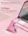 JoyReken 4-Port USB 3.0 Hub, FlyingVHUB Vertical Data USB Hub with 2 ft Extended Cable, for Mac, PC, Xbox One, PS4, PS5, iMac, Surface Pro, XPS, Laptop, Desktop, Flash Drive, Mobile HDD(Pink
