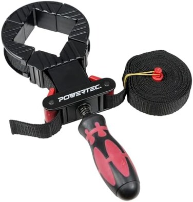 POWERTEC Strap Clamps for Woodworking &ndash; Quick Release Band Clamps with Ergonomic Handle, Adjustable Picture Frame Clamp, 13 ft Strap Belt Clamps for Cabinets and Drawers (71101