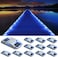 AGPTEK Solar Driveway Lights 12 Pack, Outdoor Deck Dock Marine LED Solar Powered Waterproof Driveway Marker Lights for Warning Step, Sidewalk, Pathway, Garden, Yard (Blue Light