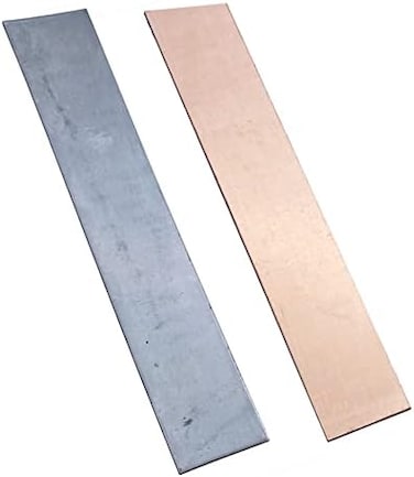 مجموعة أنودات نحاسية زنك نقية من NIONSUPPLY، 99.95%، مجموعة شرائط أقطاب نحاسية زنك عالية النقاء، 0.04 بوصة × 1 بوصة × 6 بوصة (1 مم × 25 مم × 152 مم (19 بوصة)، شريط قطب نحاسي زنك للطلاء الكهربائي والطل