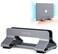 Psitek Aluminum Vertical Laptop Stand Dock Holder, Adjustable Slot Width (12-42mm/0.5-1.65 inch, Space-Saving Upright Storage for MacBook and Laptops, Version 2023