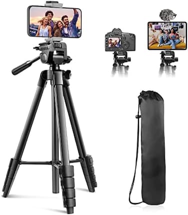Sensyne 64" Phone Tripod Stand,Selfie Stick Tripod Extendable for Phone,Camera and iPad with Wireless Remote and Phone Holder, Aluminum Tripod Stand for Video Recording/Selfies/Live Stream