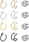 Longita Fake Nose Ring Hoop Fake Septum Fake Nose Ring Magnetic Fake Nose Rings for Women Fake Nose Piercing Fake Double Hoop Fake Nose Ring Fake Earrings Hoop