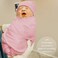 OWLOWLA Newborn Swaddle Set Stretch Wrap Swaddle Receiving Blanket for Baby Boy Girl(Blush-rm
