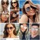 نظارات شمسية كبيرة الحجم من أندوود بتصميم طيار، مناسبة للرجال والنساء، توفر حماية كبيرة من الأشعة فوق البنفسجية، (عبوة من قطعتين، عدسات مستقطبة باللونين الأسود والبني، مقاس كبير)