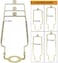 ALUCSET 8 9 10 11 12 inch Lamp Shade Harp Holder, Adjustable Lamp Harp Kit, Fit Both Standard Lamp Rod and E14 E26 E27 Light Base UNO Fitter Adapter Converter Finial Set, Lampshade Bracket (Gold