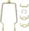 ALUCSET 8 9 10 11 12 inch Lamp Shade Harp Holder, Adjustable Lamp Harp Kit, Fit Both Standard Lamp Rod and E14 E26 E27 Light Base UNO Fitter Adapter Converter Finial Set, Lampshade Bracket (Gold