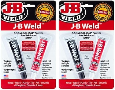 J-B Weld Original Epoxy, Steel Reinforced Epoxy, High Strength - 2 Pack, Dark Grey (8265S-2