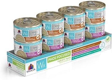 Weruva Wx Phos Focused, Pate Formulas Variety Pack, 3oz Can (Pack of 12