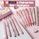 Four Candies 12Pack Pastel Gel Ink Pen Set, Cute Note Taking 0.5mm Fine Point Retractable 11 Pack Black Ink Pens with 1Pack Highlighter Writing, School, Office (Pink