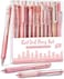 Four Candies 12Pack Pastel Gel Ink Pen Set, Cute Note Taking 0.5mm Fine Point Retractable 11 Pack Black Ink Pens with 1Pack Highlighter Writing, School, Office (Pink