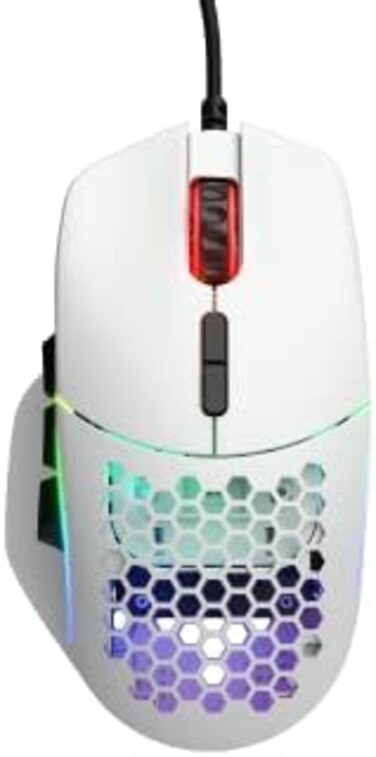 ماوس الألعاب Glorious PC Gaming Race GLORIOUS Model I المريح ذو اللون الأبيض غير اللامع - 9 أزرار قابلة للبرمجة، 9 إعدادات للأزرار، خفيف الوزن للغاية، إضاءة CORE RGB، دقة 19000 نقطة في البوصة (MOBA، M