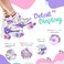 SULIFEEL Rainbow Unicorn 4 Size Adjustable Light up Roller Skates for Girls Boys for Kids