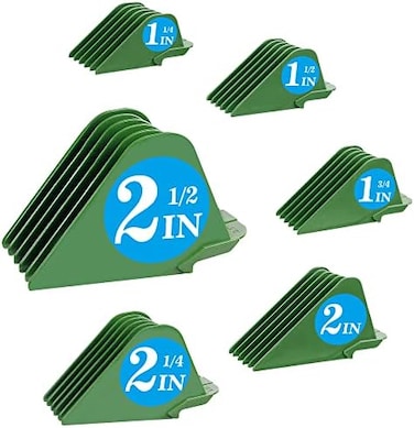 CR8GR8 Clipper Guards for Wahl 10 12 14 16 18 20 Hair Clipper Guards 6pcs Extra Long Clipper Guard Attachments 2.5 Inch Clipper Guides Multiple Sizes Universal 2.5", 2.25", 2", 1.75", 1.5", 1.25" (Gre