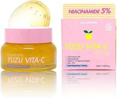 LALARECIPE Yuzu Vita C Face Cream &ndash; Korean Daily Moisturizer with Jeju Yuzu, Niacinamide, AHAPHA &ndash; HydratingBrightening Skincare for Radiant, Smooth Skin (50ml/ 1.69 fl oz