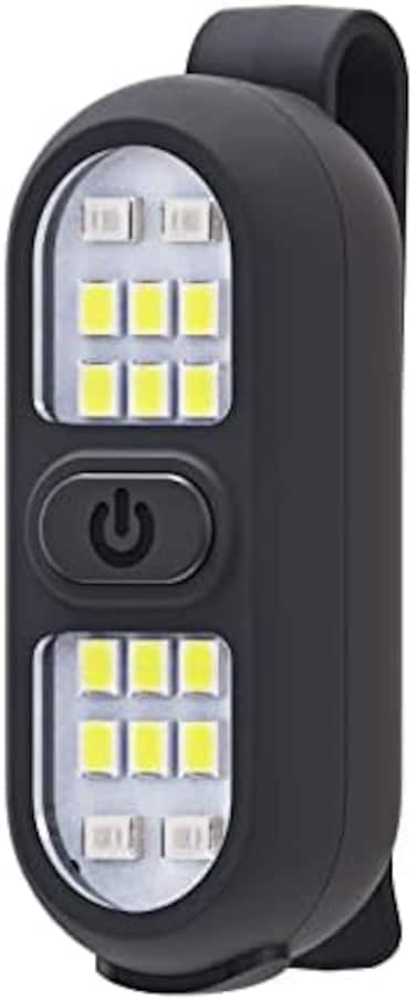 Faxins Clip on Flashlight, Running Light for Runners Rechargeable Safety Lights for Walking at Night Hands Free Flashlight Portable LED Work Light Warning Flashing Camping Hiking Walking Dog Black