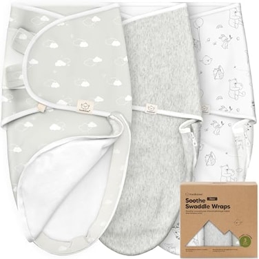 KeaBabies 3-Pack Baby Swaddle Sleep Sacks with Zipper - Newborn Swaddle Sack, Baby Swaddles Sleep Sack 0-3 Months, Wearable Blanket Baby, Baby Swaddle Blanket Wrap, Swaddle Sack, Easy Change Swaddle (