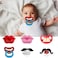 AUSTUFF 6PCs Funny Pacifier Infant Pacifier Cute Kissable Lips and Gentleman Mustache Teeth Pacifier Soft Silicone Cute Pacifier Design with Kiss Lip for Babies and Toddlers Shower Gift Unisex-BPA Fre
