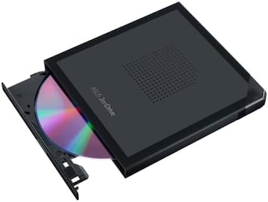 ASUS ZenDrive V1M External DVD Drive and Writer with Built-in Cable-Storage Design, USB-C Interface, Compatible with Win 11 and macOS, M-DISC Support (SDRW-08V1M-U