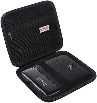 BOVKE Hard Carrying Case for Baseus 100W USB C Portable Laptop Charger Super Fast Charging Laptop Power Bank for MacBook Air, Dell, IPad, HP, iPhone, Samsung, Mesh Pocket for Charging Cable, Black