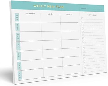 Sweetzer &amp; Orange SweetzerOrange Weekly Meal Planner and Grocery List Magnetic Notepad. Teal 10x7&rdquo; Meal Planning Pad with Tear Off Shopping List. Plan Weekly Menu Food for Weight Loss or Dinner List f