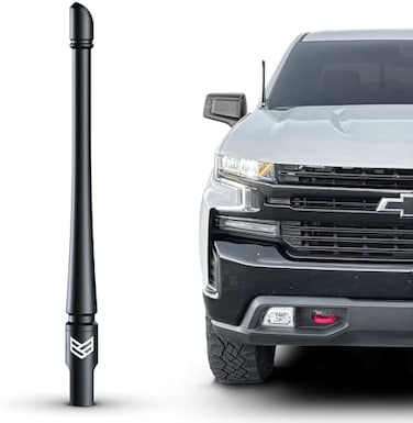 RONIN FACTORY Truck Antenna Accessory for Chevy SilveradoGMC Sierra Accessories (2014- Anti Theft - Carwash Safe - Short Replacement Antenna (8 Inch Flexible