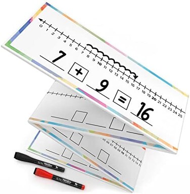 Scribbledo 0-100 Dry Erase Number Line Board for Students Double Sided 4 Feet with a RedBlack Dry Erase Marker Featuring 0-100 Number Line on One Side and Blank Line on The Reverse