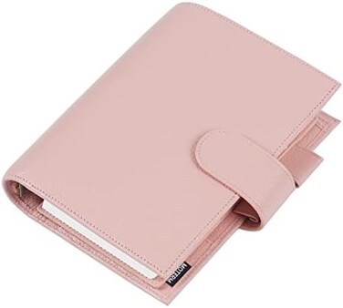 Moterm Personal Luxe Rings Planner - Genuine Leather Binder Organizer (30mm Ring, Pebbled-Dusty Rose