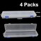 Yedadone 4 Pack Paint Brush Storage Box Clear Paint Brush Holder Long Brush Storage Case Watercolor Pen Container with Buckle