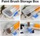 Yedadone 4 Pack Paint Brush Storage Box Clear Paint Brush Holder Long Brush Storage Case Watercolor Pen Container with Buckle