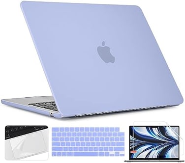 غطاء TWOLSKOO لجهاز MacBook Air مقاس 13.6 بوصة (إصدارات 2022-2025) M4 A3240 M3 A3113 M2 A2681، غطاء بلاستيكي صلب، واقي لوحة اللمس، غطاء لوحة المفاتيح، واقي الشاشة لجهاز MacBook Air مقاس 13.6 بوصة، لون