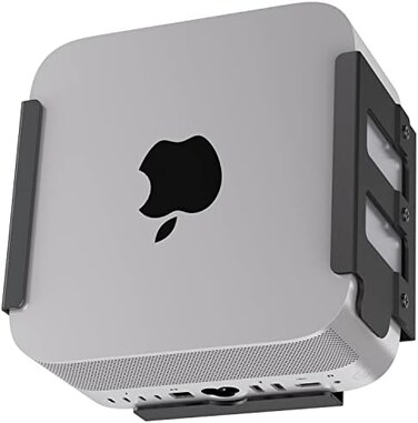 IFCASE Mac Studio Mount, Heat Dissipation Design Anti-Scratch Aluminum Desktop, Under Desk, Wall Mount Stand for Mac Studio, Compatible with VESA Hole (Black