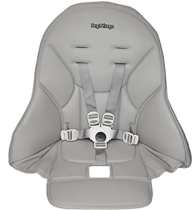 Peg Perego Siesta/Prima Pappa Zero 3 high Chair Replacement Upholstery with seat Belt, Ice (Grey