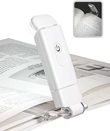 مصباح قراءة LED قابل لإعادة الشحن عبر منفذ USB من ديوينويلز، مزود بمشبك، ومستويين للسطوع لحماية العين.