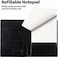 Sooez Clipboard Folder with Refillable Notepad, Premium PU Leather Clipboard Folio, Versatile Clipfolio with Storage, Letter Size Clipboard Notebook, Portfolio Clipboard with Pockets for School Office