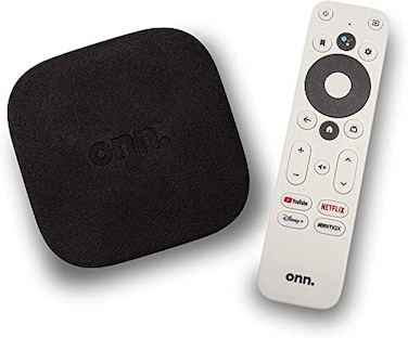 ONN TV Box Streaming Device Android TV Resolution 4K 2160p Ultra HD Voice Remote Control Google Chromecast Integrated TV Stick 8GB High Speed HDMI Cable Included 100026240