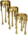 Deco 79 CosmoLiving by Cosmopolitan Aluminum Pillar Candle Holder with Dripping Melting Designed Legs, 12", 10", 8"H, Gold, SMALL SIZE, Set of 3