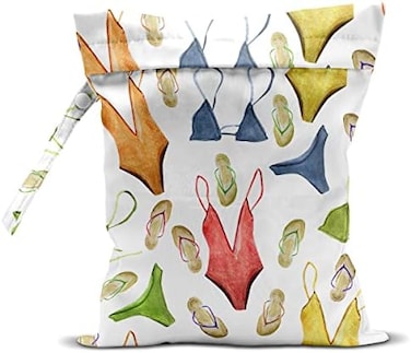 zcyxuuw Wet Bag, Wet Dry Bag, Wet Bag for Swimsuit, Travel, Beach, Pool, Diapers, Dirty Yoga Gym Clothes, Makeup Bag, Waterproof Reusable Beach Bag Ocean Decor Starfish Sea Horse Anchor