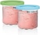 Ninja CREAMi Pints,Compatible with NC299AMZNC300s Series CREAMi Ice Cream Makers, BPA-FreeDishwasher Safe, Color Lids, 1 Pint Each, Clear/Lime/Aqua, XSKPLID2CD, 2 count (Pack of 1