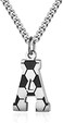 AIAINAGI Soccer Initial A-Z Letter Necklace for Men Soccer Charm Pendant Stainless Steel Silver Chain 22inch Personalized Soccer Gift for Men