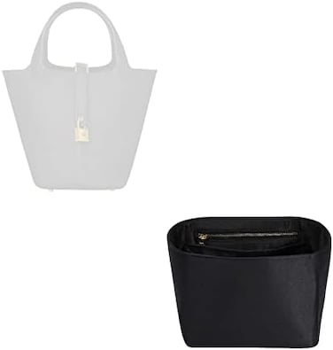 ZTUJO Hermes Picotin 18 Organizer - Luxury Purse Insert, Silky Smooth Fits Bags (Black