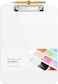 Sooez Plastic Clipboard with Pen Holder, [10% Thicker] Clip Boards 8.5x11 with Low Profile Clip, Cute Hanging Clipboard, Standard Letter Size A4 for Women Kid Teacher, OfficeSchool Supplies, White