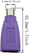ZZHXSM USB to PS2 Adapter 2PCS Purple USB Female to PS/2 Male Converter Changer Adapter for Mouse Keyboard and Bar Code Scanner, USB Keyboard to PS/2 Adapter