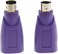 ZZHXSM USB to PS2 Adapter 2PCS Purple USB Female to PS/2 Male Converter Changer Adapter for Mouse Keyboard and Bar Code Scanner, USB Keyboard to PS/2 Adapter
